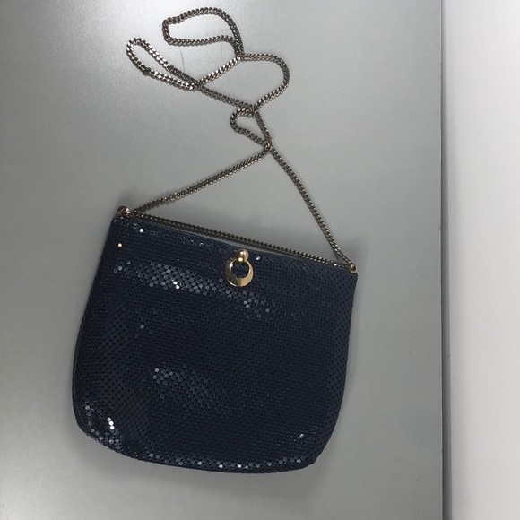 RARE VtG Whiting & Davis Navy Blue Purse Clutch - Picture 3 of 8